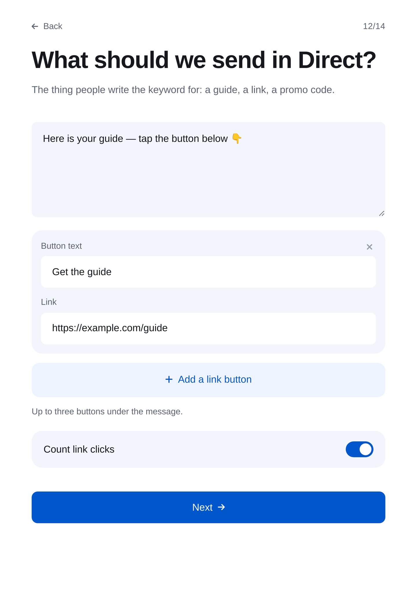 ETOCHATBOT wizard: DM and “Get the guide” button