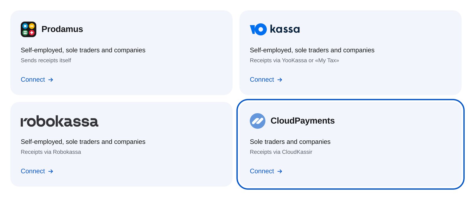 La carte CloudPayments parmi les prestataires de paiement d’ETOCHATBOT