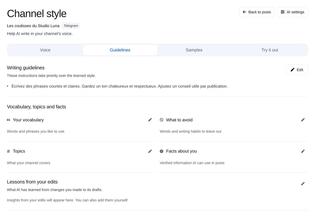 Ajouter les règles — écran de configuration dans ETOCHATBOT