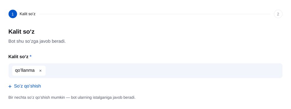 Koʻp beriladigan savollarga javoblar — ETOCHATBOT sozlash ekrani